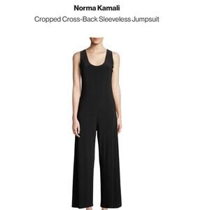 NORMA KAMALI XS Scoop-Neck Sleeveless Jumpsuit w/Criss-Cross back